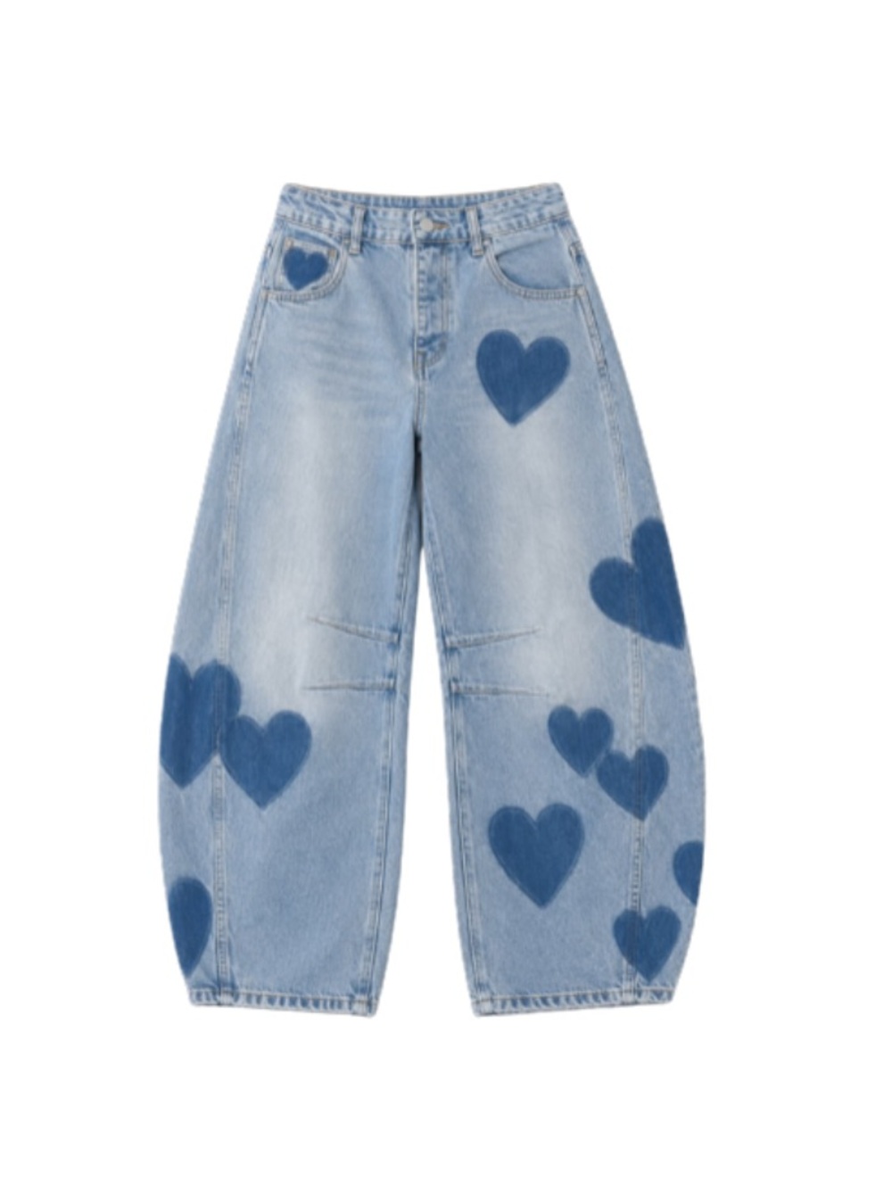 Free People We the Free Barrel Leg Heart Jeans Size 30